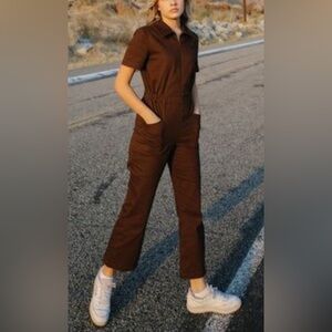 NWT Jo West Women’s Utility Jumpsuit Ankle‎ Length in Chocolate Brown - XS
